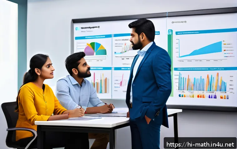 수학적 최적화 방법 - A detailed, vibrant office scene showing a diverse Indian professional team engaged in strategic pla...