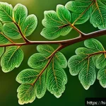 Home 18 프랙탈 기하학의 원리 - A detailed, realistic image of a tree branch showing fractal geometry, where each smaller branch is ...