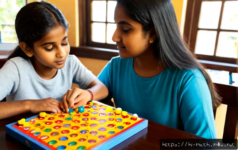 수학적 사고력을 키우는 법 - Photorealistic Indian mother and teenage daughter solving a hands-on logic puzzle together at a tidy...
